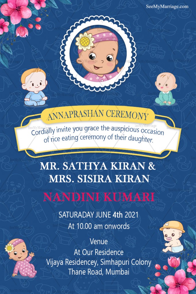 A Cute Annaprashan Ceremony Invitation Card – SeeMyMarriage