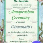 Bird And Leaf Theme Annaprasan Invitation Card