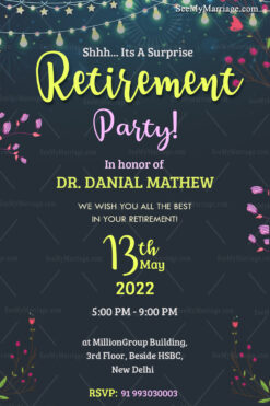 Blackboard Theme Retirement Party Card