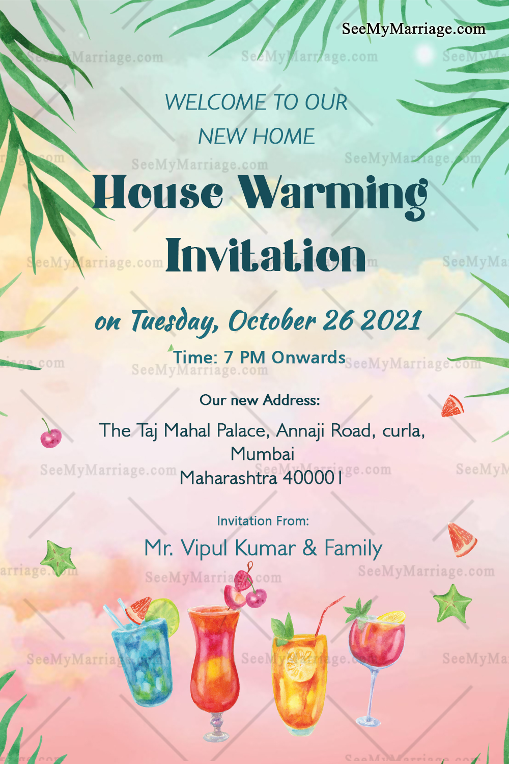 Cozy Warm Housewarming Party Invitation Card