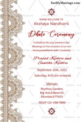 Printable Simple Dhoti Invitation Card