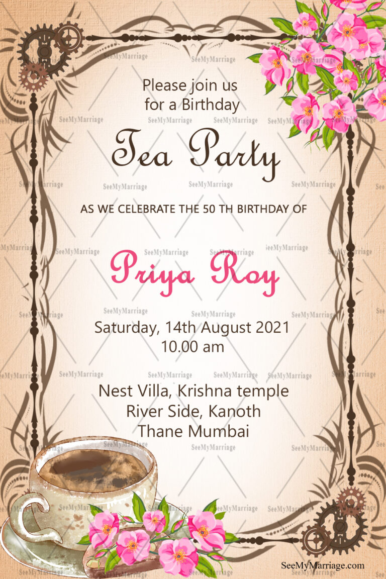 Ek Cup Chai Tea Party Invitation Card