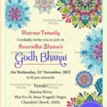 Elegant Floral Godh Bharai Invitation Ecard | ID: ec_11571
