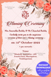 Floral Theme Unique Naming Ceremony Invitation Card