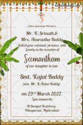 Hindu Traditional Border Theme Seemantham Invitation Card