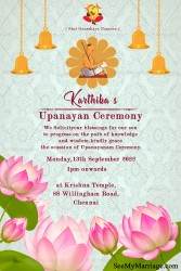 Lotus Theme Upanayanam Invitation Card