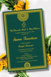 Mandala Boarder Theme Half Saree Invitation Card