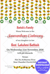 Pritable Seemantham Invitation Card In Telugu New