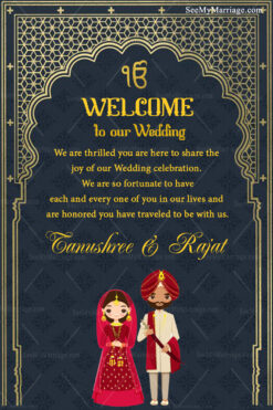 Punjabi Wedding Itinerary Invitation Card