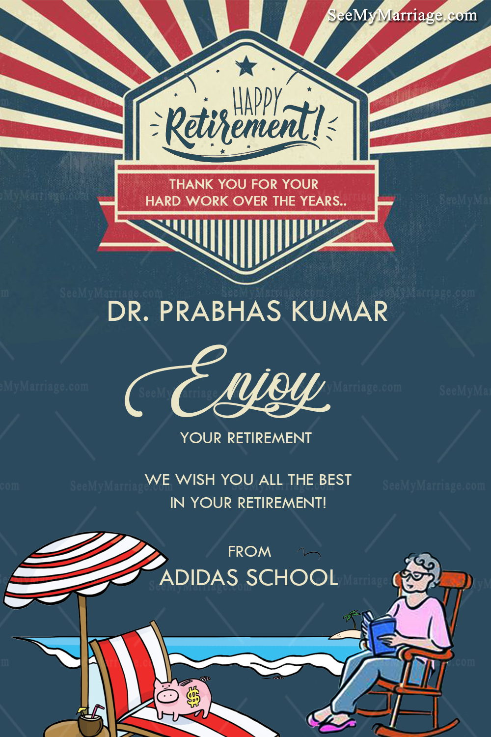 Retro Theme Retirement Party Invitation Card