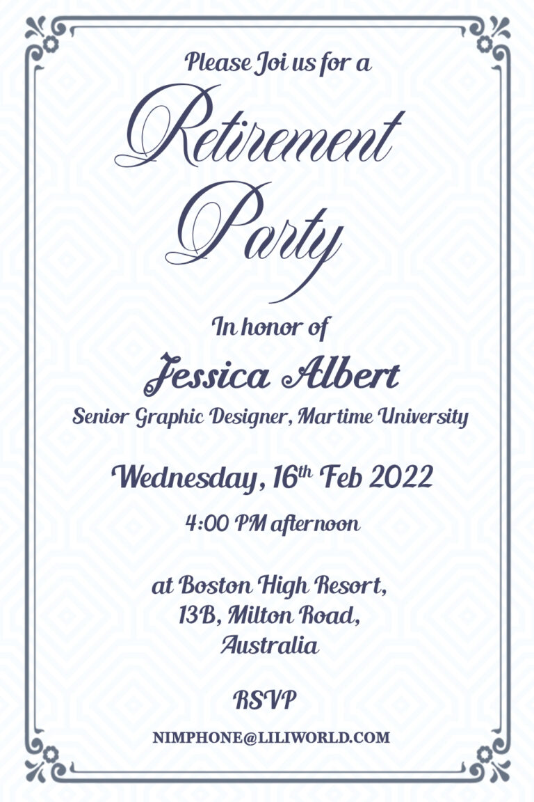 Simple Boarder Retirement Party Card
