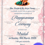 Simple Traditional Annaprasana Invitation Card