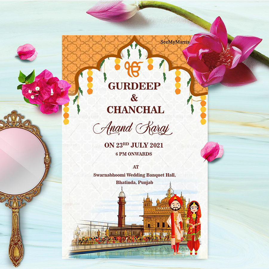 Singh Di Shadi Wedding Ceremony E Card Mockup