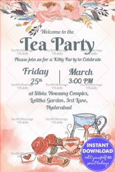 Tea Cup Party Invitation Card