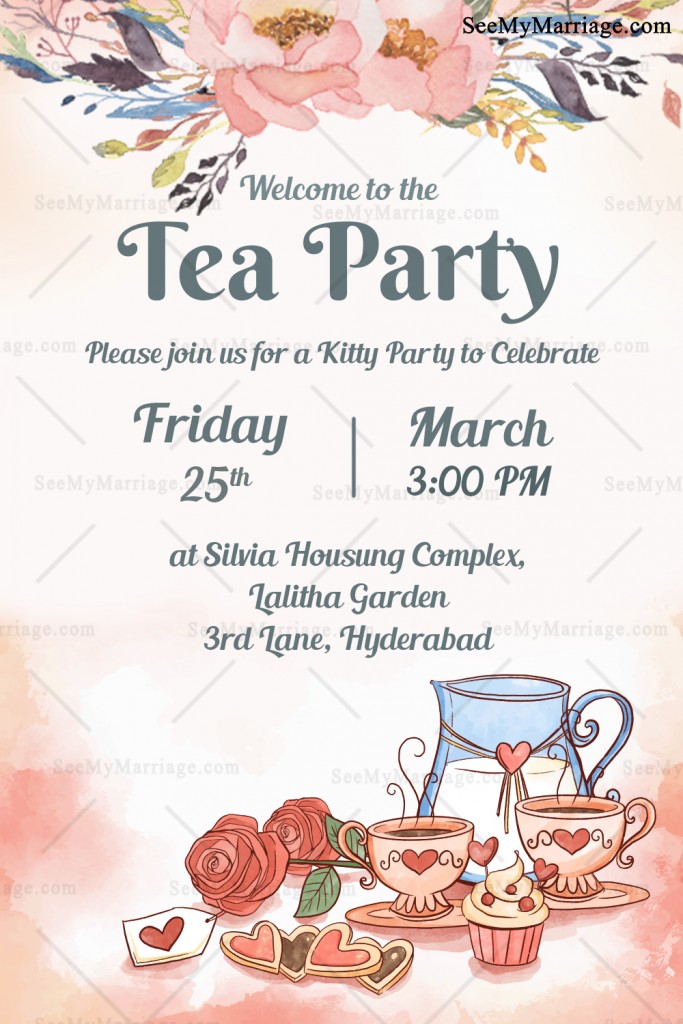 Tea Cup Party Invitation Card – SeeMyMarriage