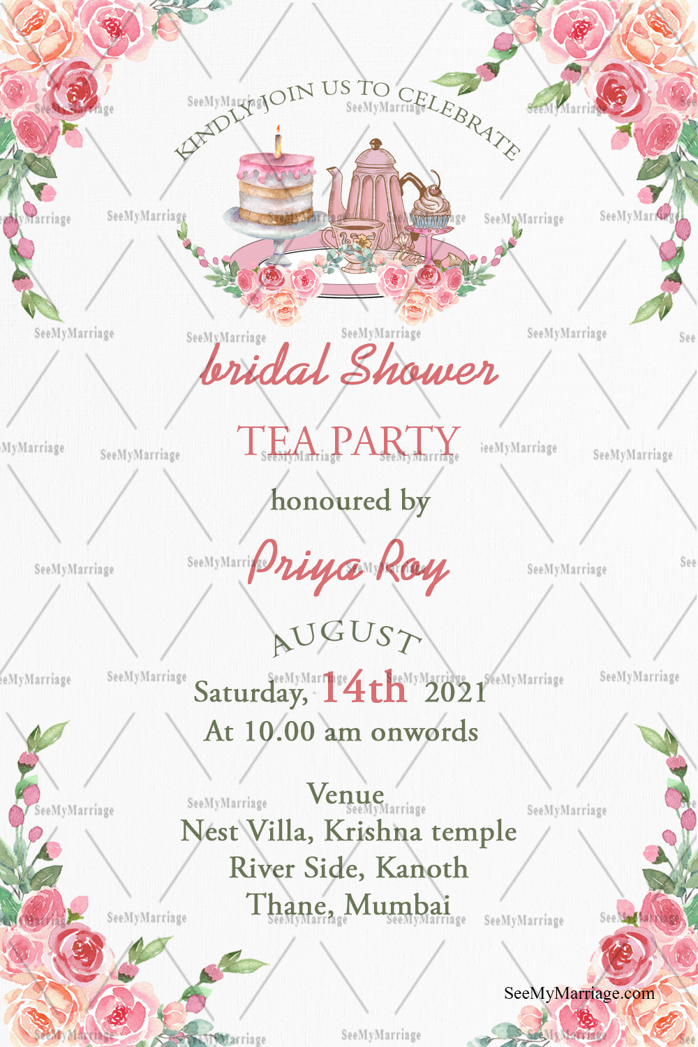 Tea Party Invitation Card