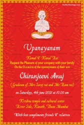 Traditional Red Theme Dhoti Ceremony Invitation Card