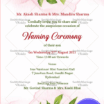 Red Rose Watercolor Theme Naming Ceremony Invitation Card
