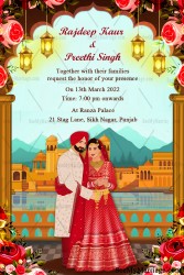 Punjabi-couple Wedding Invitation Card