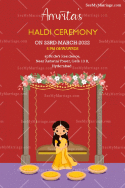 A Cute Haldi Ceremony Animated Gif Invitation | ID: 11874