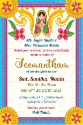 Colorful Indian Style Babyshower Invitation Card