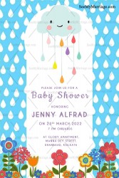Rainy Cloud Baby Shower Invitation Card