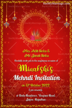 Red Theme Simple Hindu Wedding Mehndi Ceremony Gif | ID: 11880