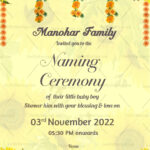 Sunflower Decoration Naming Ceremony Invitation E Card