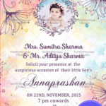Water Color Lili Annaprasan Invitation Card