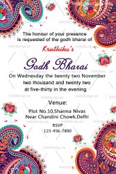 Printable Simple Design Godh Bharai Invittion Card