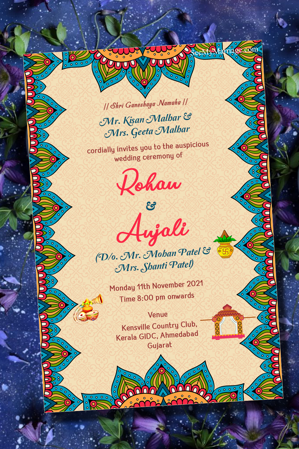 Gujrati Wedding Invitation Card