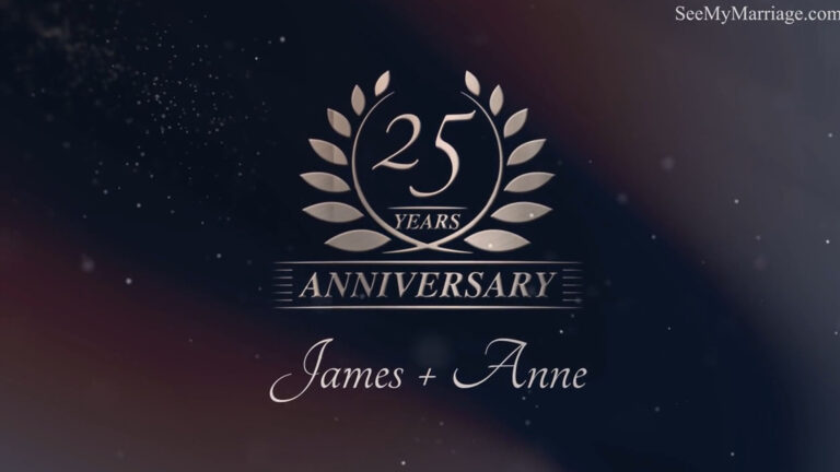 Blue And Red Sparkling Theme Silver Jubilee Anniversary Invitation Video With Picture Slide Show | ID: 11961