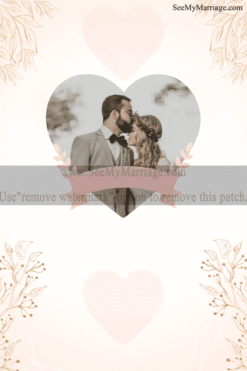 Golden Leaf Theme With Pink Heart 5th Anniversary Invitation Gif Light Pink Background