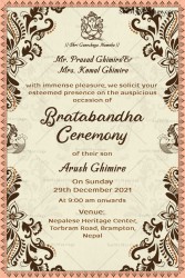 annaprasana invitation, annaprasana ceremony. Bratabandha Ceremony