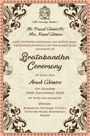 annaprasana invitation, annaprasana ceremony. Bratabandha Ceremony