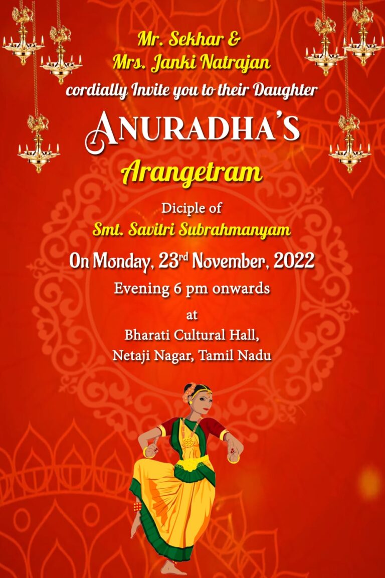 Classical Arangetram Invitation Animated Video
