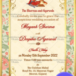 Colorful Floral Theme Gujarati Wedding Invitation Card