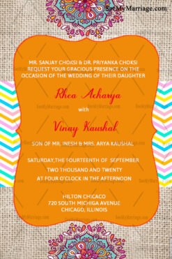 Simple Design Yellow & Cream Theme Gujarati Wedding Invitation Card