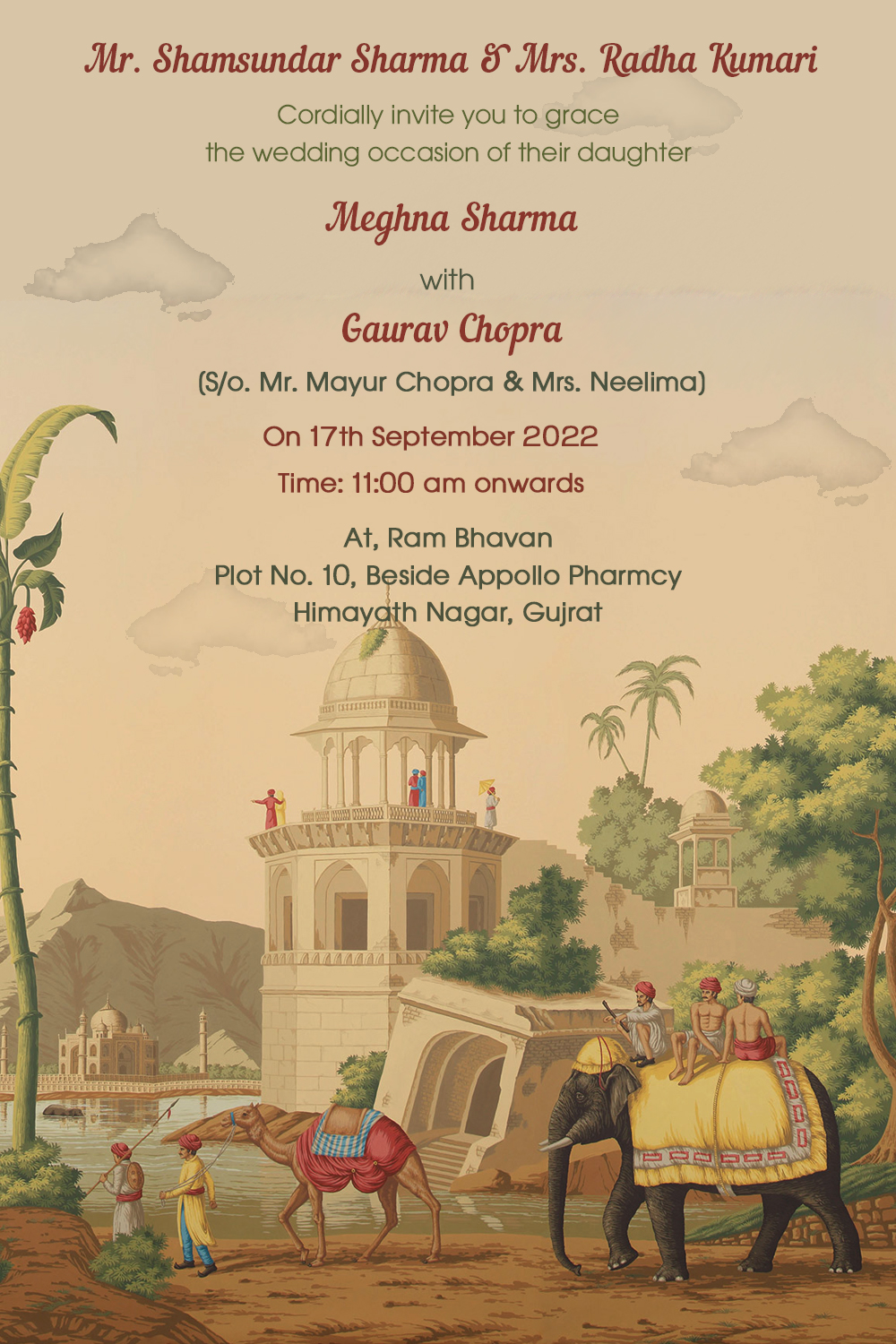 Gujrati Native Wedding Card