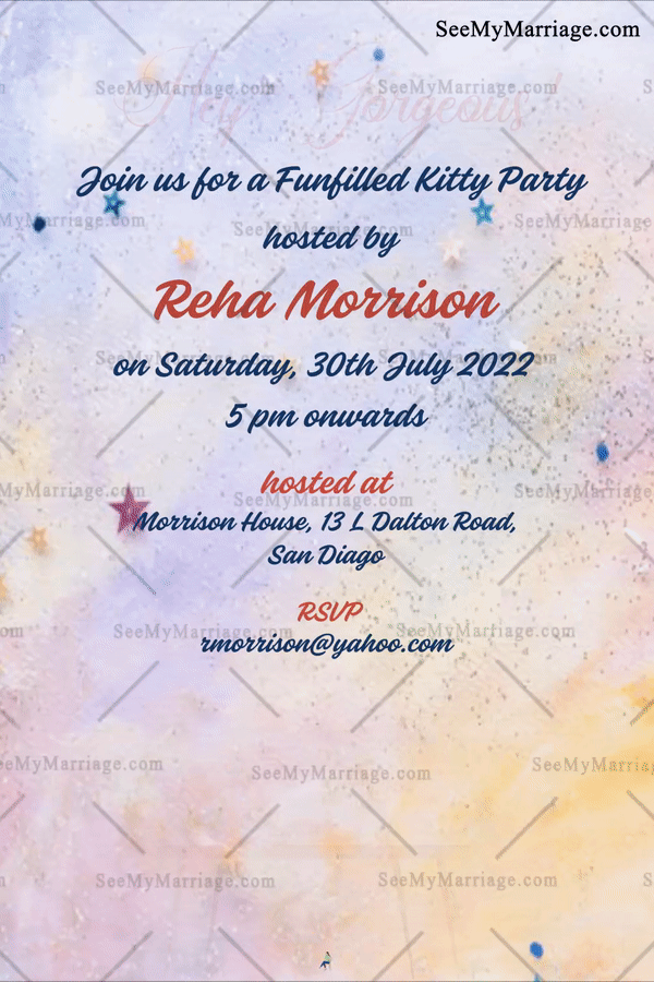 Hey Ladies Kitty Party Invitation Gif
