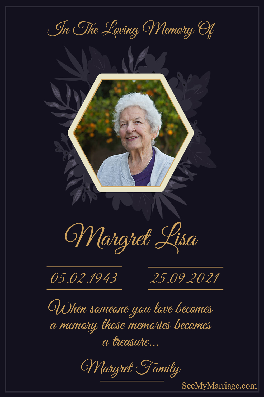 Vintage Theme Memorial Card 3