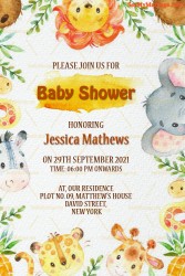 Honey Bee Baby Shower Invitation Card Decorated With Yellow Color Flowers And Watercolor Background