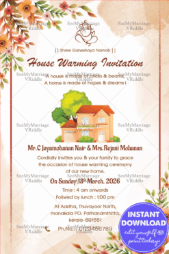 An Invitation With Picture Perfect Home With Ink Reveal Backdrop And Floral Corners For Housewarming