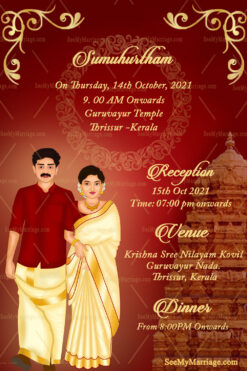 Maroon Theme Subhmuhurtam wedding invitation video