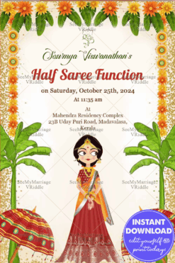 A Cute Half Saree Nimantran Card