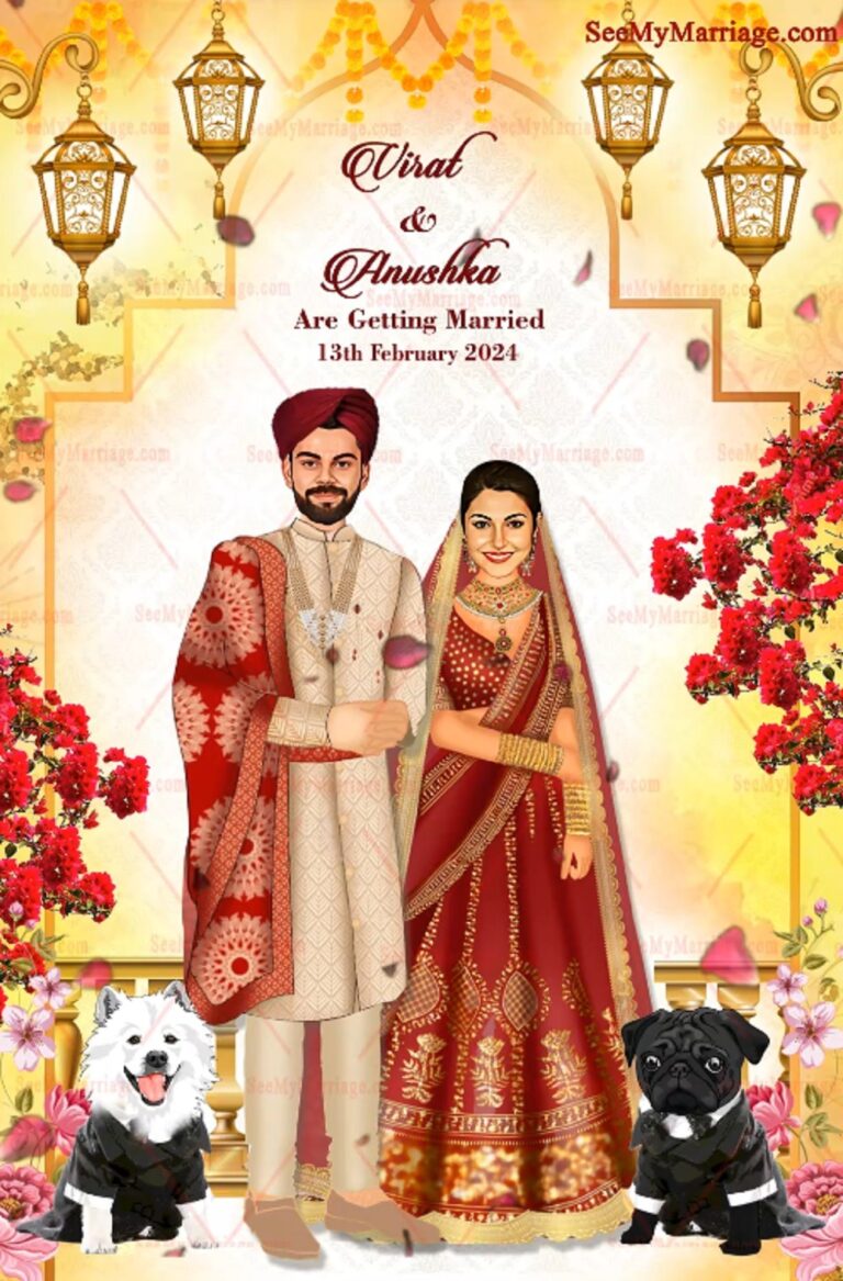 Invitation To The Wedding Of The Sikh Warrior And His Princess In Red