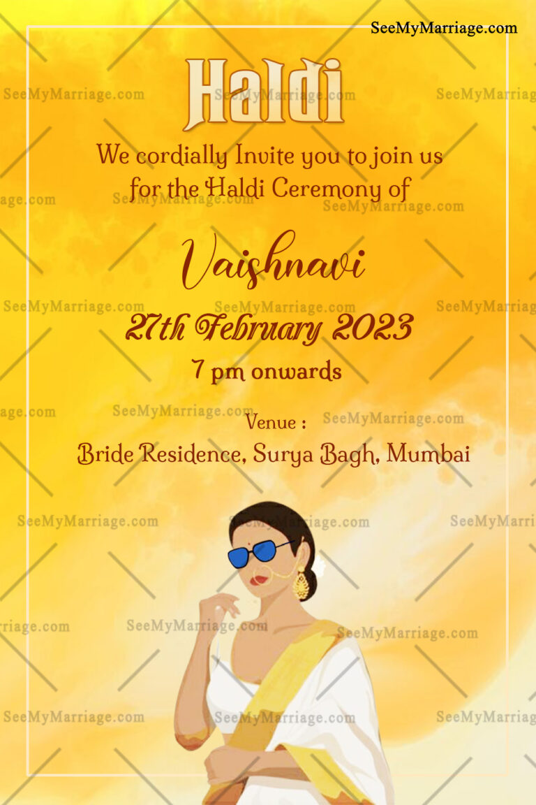 Elegant Haldi Ceremony Invite card