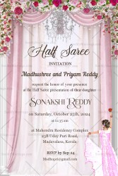 Elegant Half Saree Invitation Card