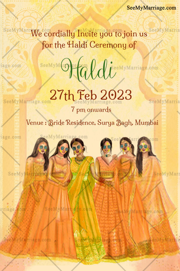 Haldi Ubtan Wedding Haldi Ceremony Invitation Card