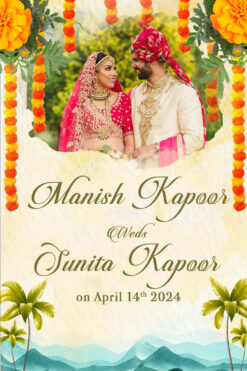 Ranbir and Alia : Yellow Theme Traditional Hindu Celebration Of Life Wedding Invitation Video With Floral Influence